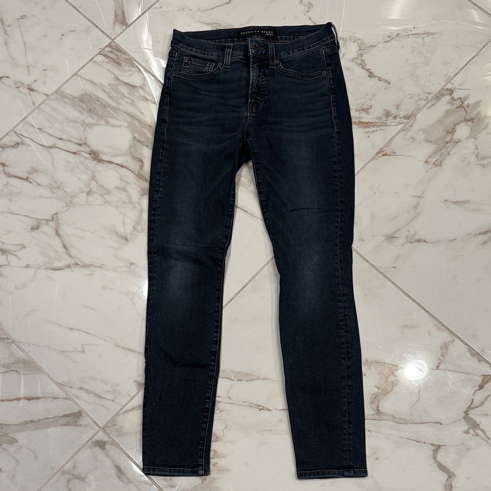 Veronica Beard Dark Blue Mid Rise Skinny Jeans